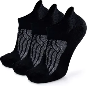 Busy Socks Merino Wool Compression Support Ankle Running Hiking Socks for Men Women, Soft Thick Cushion Tab Socks 3/6 Pairs