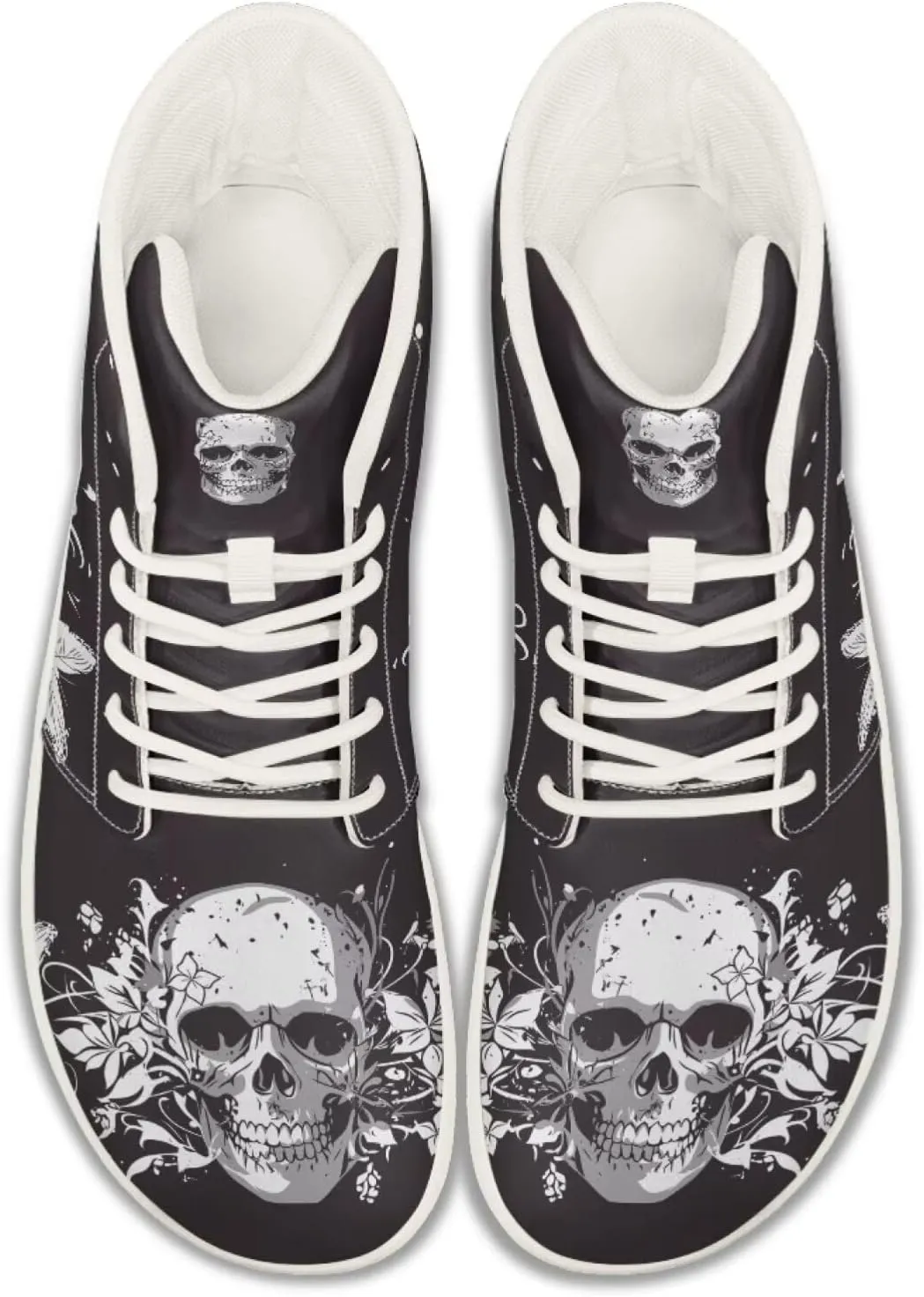 Men's Skull Walking Shoes High Mid Ankle Athletic Running Shoe Tennis Sport Outdoor Strap Sneakers