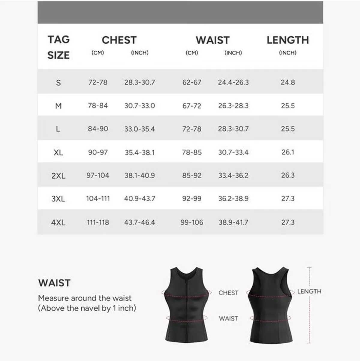 Neattidyly Men's Zipper Waist Trainer Trimmer Vest, 2025 New Roarrave Sauna Vest Adjustable Breathable Workout Top