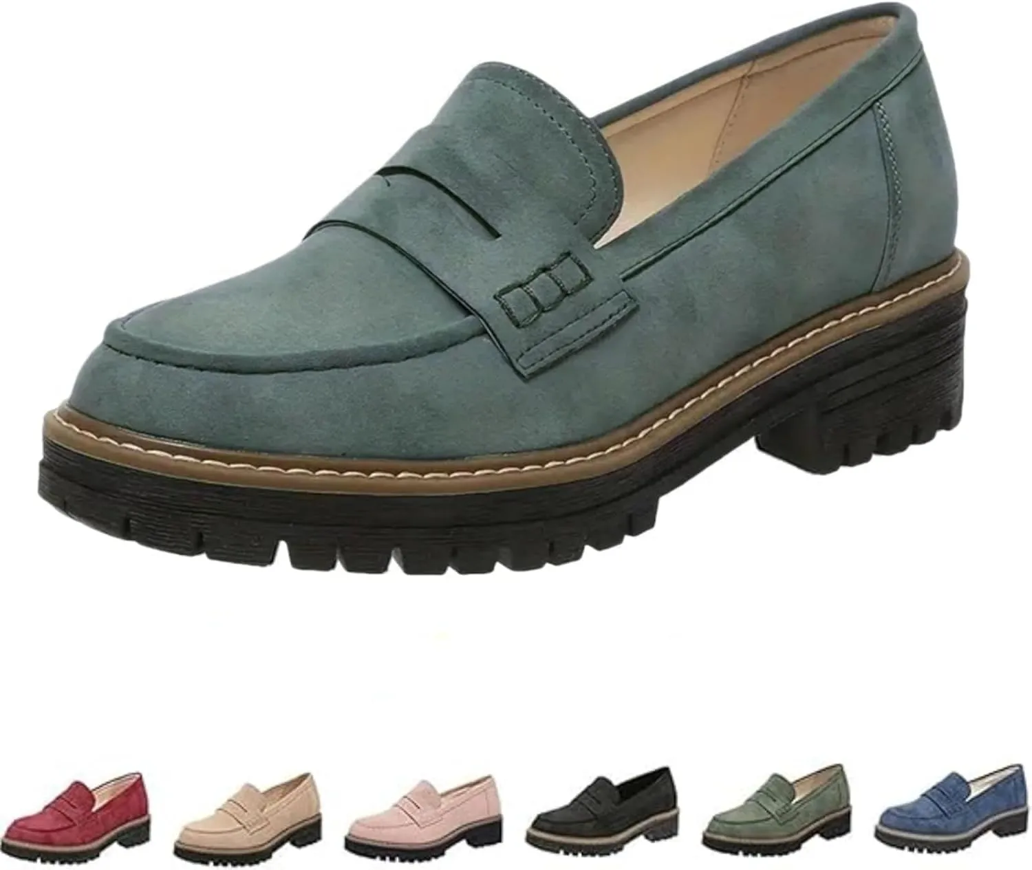 Orthopedic Platform Loafers for Women Thick Sole Loafers Comfort Orthopedic Shoes for Women Round Toe Loafers Shoes Slip on Shoes Casual Walking Shoes
