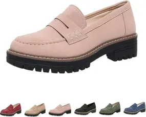 Orthoture Womens Shoes Loafers for Women 2025 Comfortable Dressy Platform Chunky Penny Loafer Lug Sole Suede Loafers Slip on Work Office Business Casual Dress Shoes Orthopedic Shoes for Women