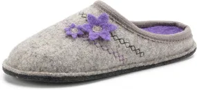 Women's Boiled Wool House Slippers Breathable Sweat Free Clog Slip on Mule Indoor/Outdoor Slipper