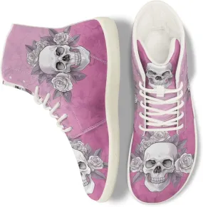 Women's Men's Skull Running Shoes Slip On Work Sneakers Hightop Walking Tennis Athletic Sneaker